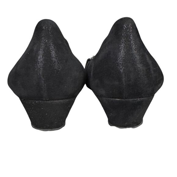 AGL Ballet Flat Wedge Oval Toe Attilio Giusti Leombruni Black Leather 39 Luxury - Picture 5 of 8